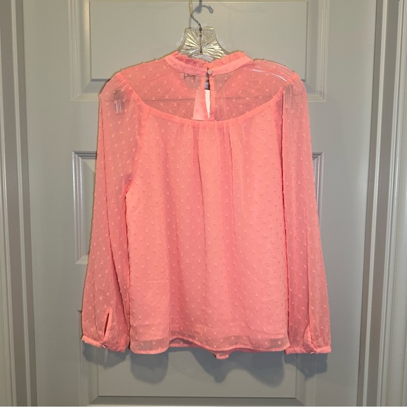 NWT J.Crew Neon Pink Clip-Dot Smocked Top BO348 size Small - Picture 11 of 12